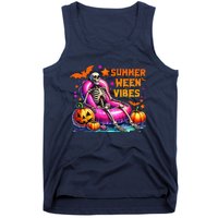 Halloween Summer Ween Vibes Summer Vacation Skeleton Float Tank Top