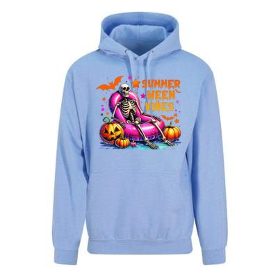 Halloween Summer Ween Vibes Summer Vacation Skeleton Float Unisex Surf Hoodie