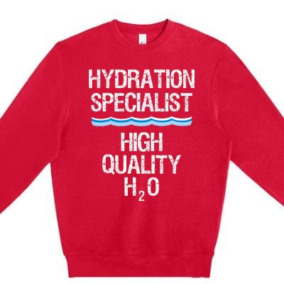 Hydration Specialist Waterboy Team Manager Premium Crewneck Sweatshirt