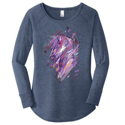 Horse Shirts Women Girl Horseback Riding Horse Lover Women's Perfect Tri Tunic Long Sleeve Shirt