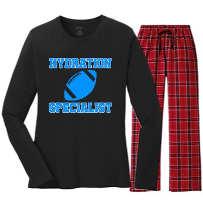 Hydration Specialist Waterboy Football Team Manager Women's Long Sleeve Flannel Pajama Set 