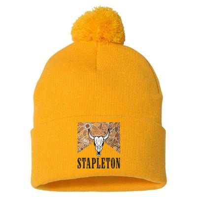 Howdy S.T.A.P.L.E.T.O.N Western Punchy Cowboy Style Pom Pom 12in Knit Beanie