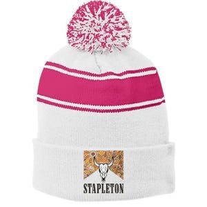 Howdy S.T.A.P.L.E.T.O.N Western Punchy Cowboy Style Stripe Pom Pom Beanie