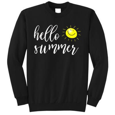 Hello Summer With Happy Sun For Summer Vacation & Holidays Sweatshirt