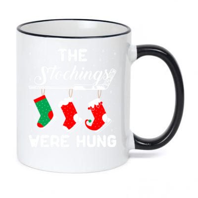 Hockey Sticks Were Hung Santa Ice Hockey Game Lover Xmas Funny Gift 11oz Black Color Changing Mug