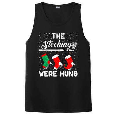 Hockey Sticks Were Hung Santa Ice Hockey Game Lover Xmas Funny Gift PosiCharge Competitor Tank