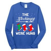 Hockey Sticks Were Hung Santa Ice Hockey Game Lover Xmas Funny Gift Tall Long Sleeve T-Shirt