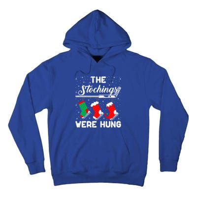 Hockey Sticks Were Hung Santa Ice Hockey Game Lover Xmas Funny Gift Tall Hoodie