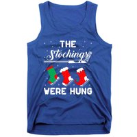 Hockey Sticks Were Hung Santa Ice Hockey Game Lover Xmas Funny Gift Tank Top