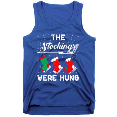 Hockey Sticks Were Hung Santa Ice Hockey Game Lover Xmas Funny Gift Tank Top