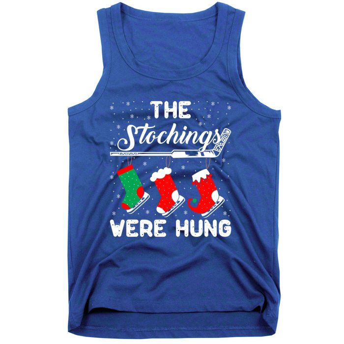 Hockey Sticks Were Hung Santa Ice Hockey Game Lover Xmas Funny Gift Tank Top