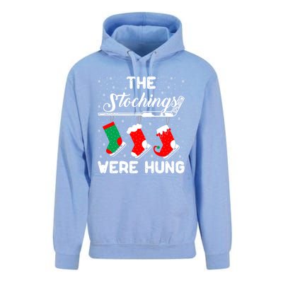 Hockey Sticks Were Hung Santa Ice Hockey Game Lover Xmas Funny Gift Unisex Surf Hoodie