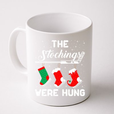 Hockey Sticks Were Hung Santa Ice Hockey Game Lover Xmas Funny Gift Coffee Mug