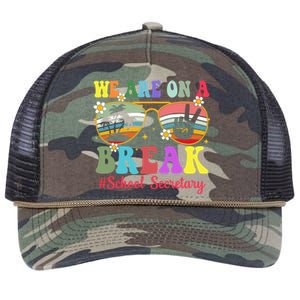 Hello Summer We Are On A Break School Secretary Summer Break Retro Rope Trucker Hat Cap