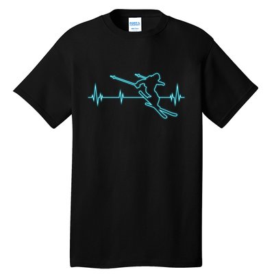 Heartbeat Skiing Winter Ski Is Funny And Cool Gift For Skier Tall T-Shirt