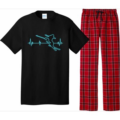 Heartbeat Skiing Winter Ski Is Funny And Cool Gift For Skier Pajama Set