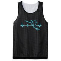 Heartbeat Skiing Winter Ski Is Funny And Cool Gift For Skier Mesh Reversible Basketball Jersey Tank