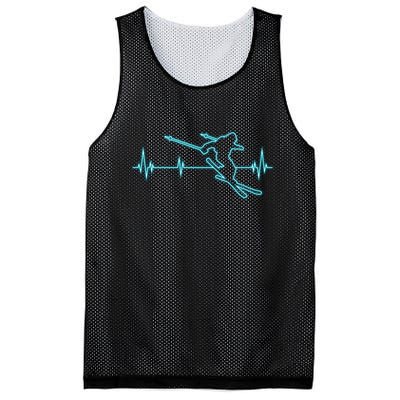 Heartbeat Skiing Winter Ski Is Funny And Cool Gift For Skier Mesh Reversible Basketball Jersey Tank