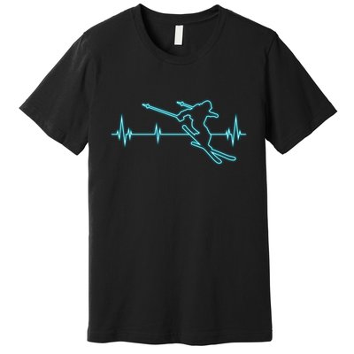 Heartbeat Skiing Winter Ski Is Funny And Cool Gift For Skier Premium T-Shirt