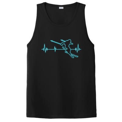 Heartbeat Skiing Winter Ski Is Funny And Cool Gift For Skier PosiCharge Competitor Tank