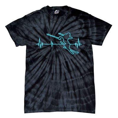 Heartbeat Skiing Winter Ski Is Funny And Cool Gift For Skier Tie-Dye T-Shirt