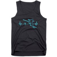 Heartbeat Skiing Winter Ski Is Funny And Cool Gift For Skier Tank Top