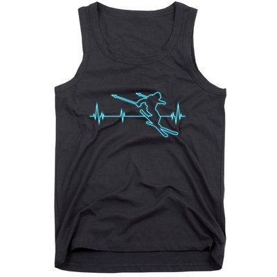 Heartbeat Skiing Winter Ski Is Funny And Cool Gift For Skier Tank Top