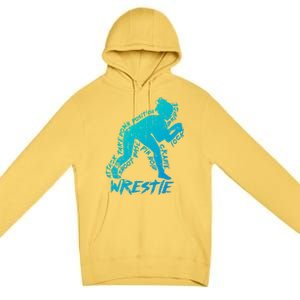 High School Wrestling Mom Dad Gift Wrestling Gift Premium Pullover Hoodie