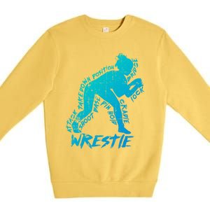 High School Wrestling Mom Dad Gift Wrestling Gift Premium Crewneck Sweatshirt