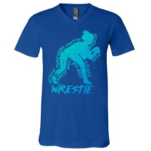 High School Wrestling Mom Dad Gift Wrestling Gift V-Neck T-Shirt