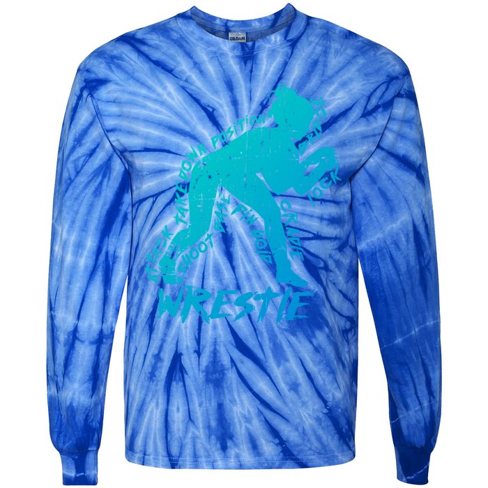 High School Wrestling Mom Dad Gift Wrestling Gift Tie-Dye Long Sleeve Shirt