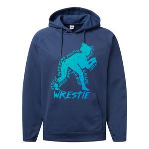 High School Wrestling Mom Dad Gift Wrestling Gift Performance Fleece Hoodie