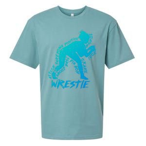 High School Wrestling Mom Dad Gift Wrestling Gift Sueded Cloud Jersey T-Shirt