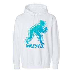 High School Wrestling Mom Dad Gift Wrestling Gift Garment-Dyed Fleece Hoodie