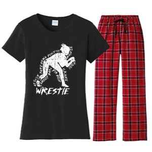 High School Wrestling Mom Dad Gift for Wrestling  Women's Flannel Pajama Set