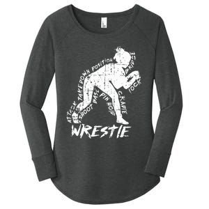 High School Wrestling Mom Dad Gift for Wrestling  Women's Perfect Tri Tunic Long Sleeve Shirt