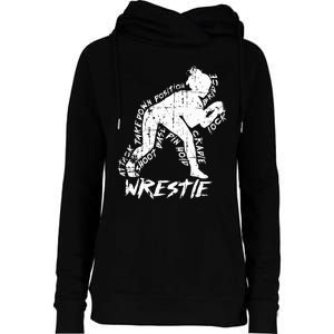 High School Wrestling Mom Dad Gift for Wrestling  Womens Funnel Neck Pullover Hood