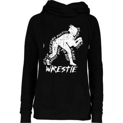 High School Wrestling Mom Dad Gift for Wrestling  Womens Funnel Neck Pullover Hood