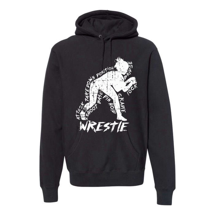 High School Wrestling Mom Dad Gift for Wrestling  Premium Hoodie