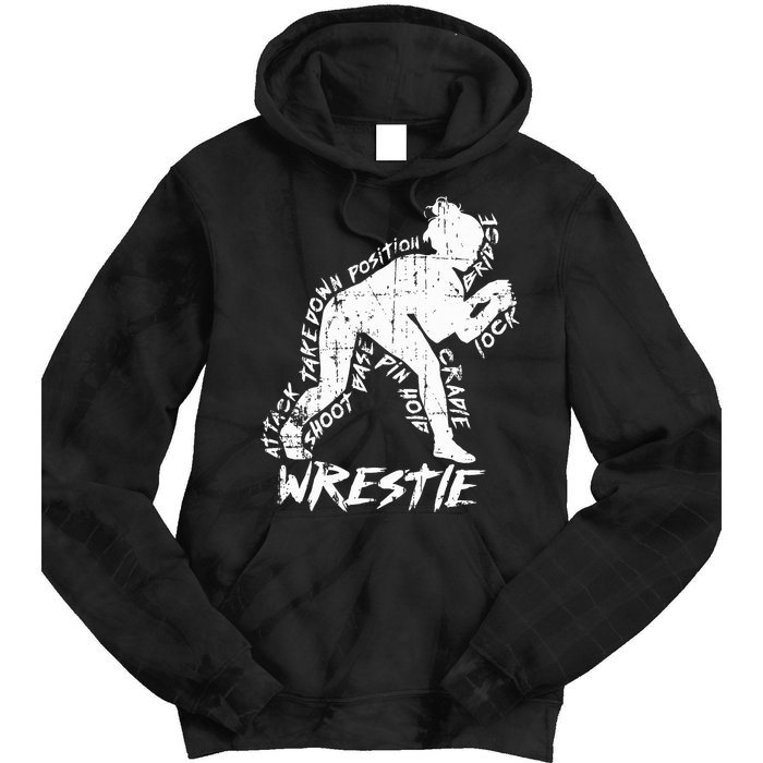 High School Wrestling Mom Dad Gift for Wrestling  Tie Dye Hoodie