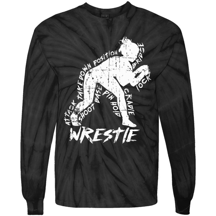 High School Wrestling Mom Dad Gift for Wrestling  Tie-Dye Long Sleeve Shirt