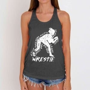 High School Wrestling Mom Dad Gift for Wrestling  Women's Knotted Racerback Tank