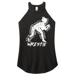 High School Wrestling Mom Dad Gift for Wrestling  Women's Perfect Tri Rocker Tank