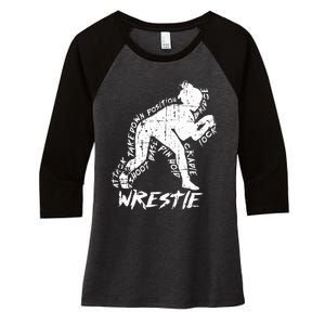 High School Wrestling Mom Dad Gift for Wrestling  Women's Tri-Blend 3/4-Sleeve Raglan Shirt