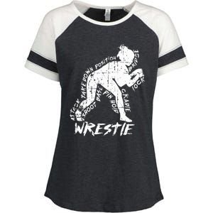 High School Wrestling Mom Dad Gift for Wrestling  Enza Ladies Jersey Colorblock Tee