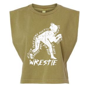 High School Wrestling Mom Dad Gift for Wrestling  Garment-Dyed Women's Muscle Tee