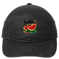 Hello Summer Watermelon Sublimation 7-Panel Snapback Hat