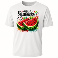 Hello Summer Watermelon Sublimation Cooling Performance Crew T-Shirt