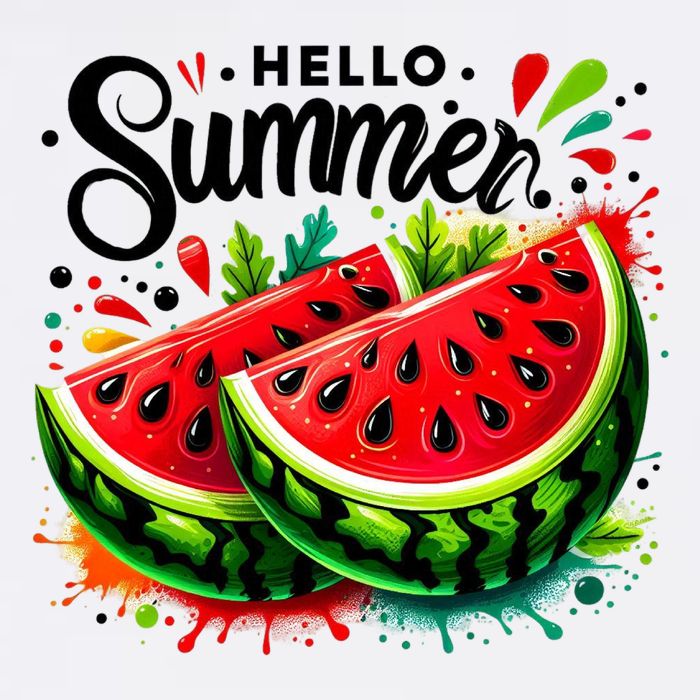 Hello Summer Watermelon Sublimation Cooling Performance Crew T-Shirt