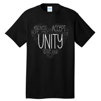 Heart Shaped Words Of Unity Anti Bullying Orange Tall T-Shirt